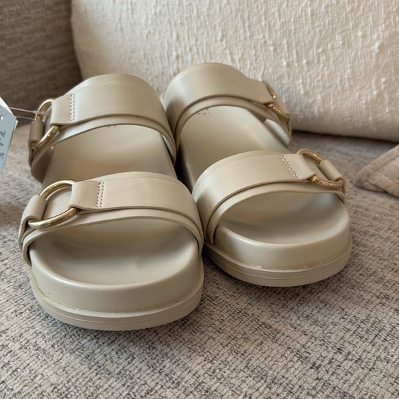 NWT A New Day Marcy Cream and Gold Sandals with Adjustable Straps - Picture 6 of 7